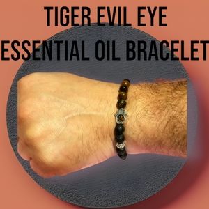 - Tiger Evil Eye Essential Oil Bracelet